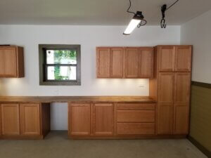 Wood cabinet installation