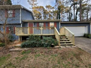 Front porch and stairs on the front of a house